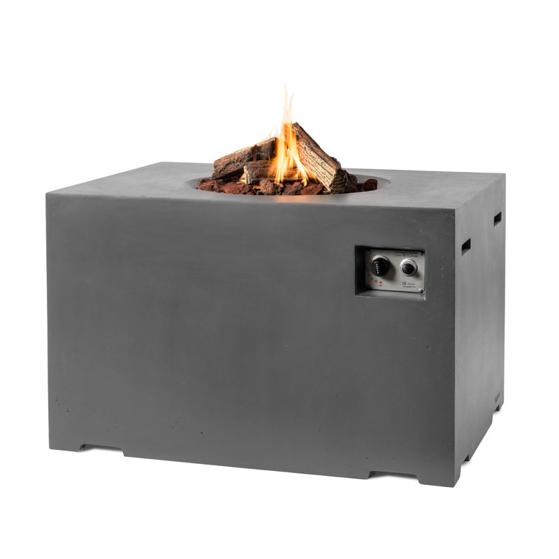 Cheyenne Rectangle Composite Propane Smokeless Fire Pit, Grey