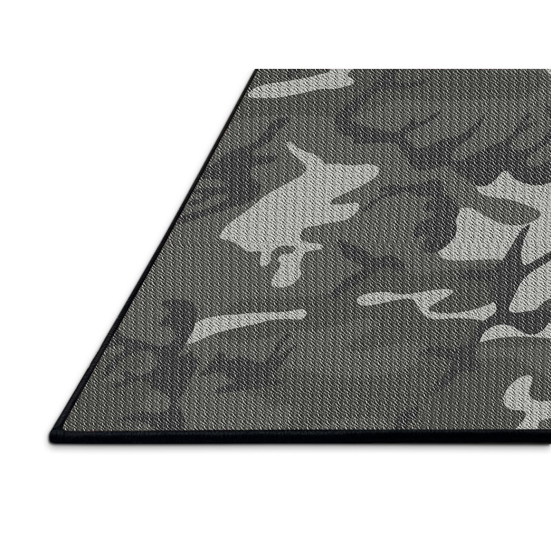 Tapis décoratif gris parmenteur camouflage, Rectangle 8 pi x 10 pi