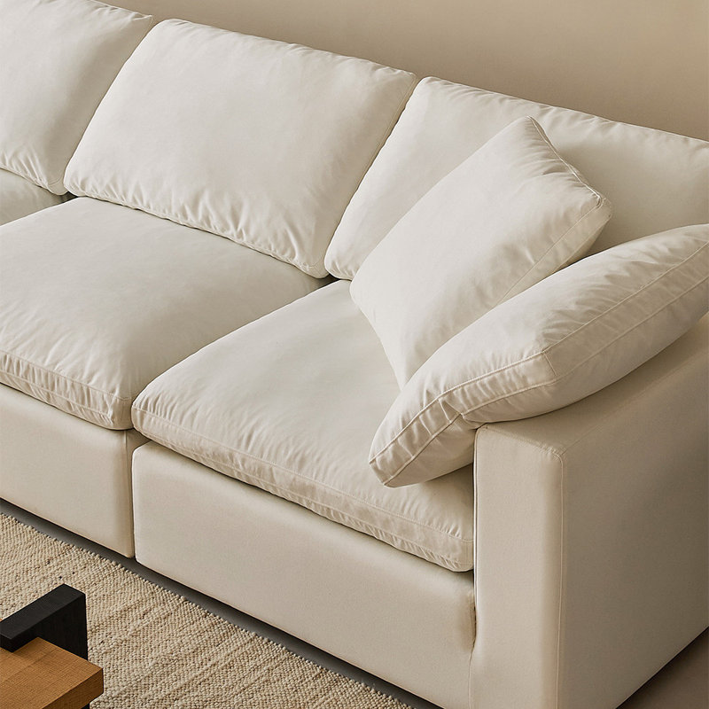 Canapés modulaires 3 places et 1 repose-pieds, Beige