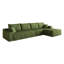 Canapé modulaire en forme de L 135 po avec méridienne en L, siège modulaire profond, fauteuils rembourrés L 135,0 po x l 68,2 po H 37,8 po ensemble modulaire en L vert, confort d'assemblage non requis