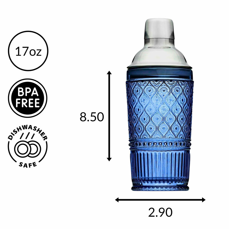Claro Cocktail Shaker 18 oz, Blue