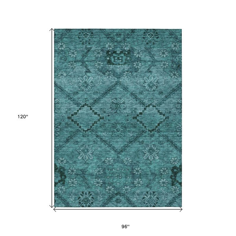Tapis bleu sarcelle et turquoise 8 'X 10'