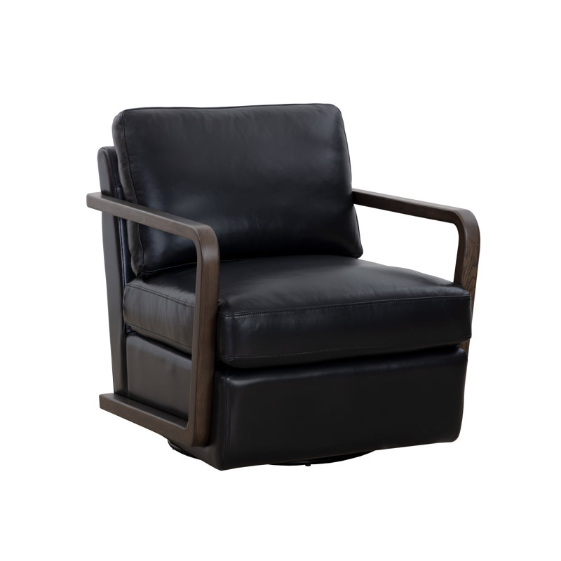 Lounge Chair, Black Genuine Leather
