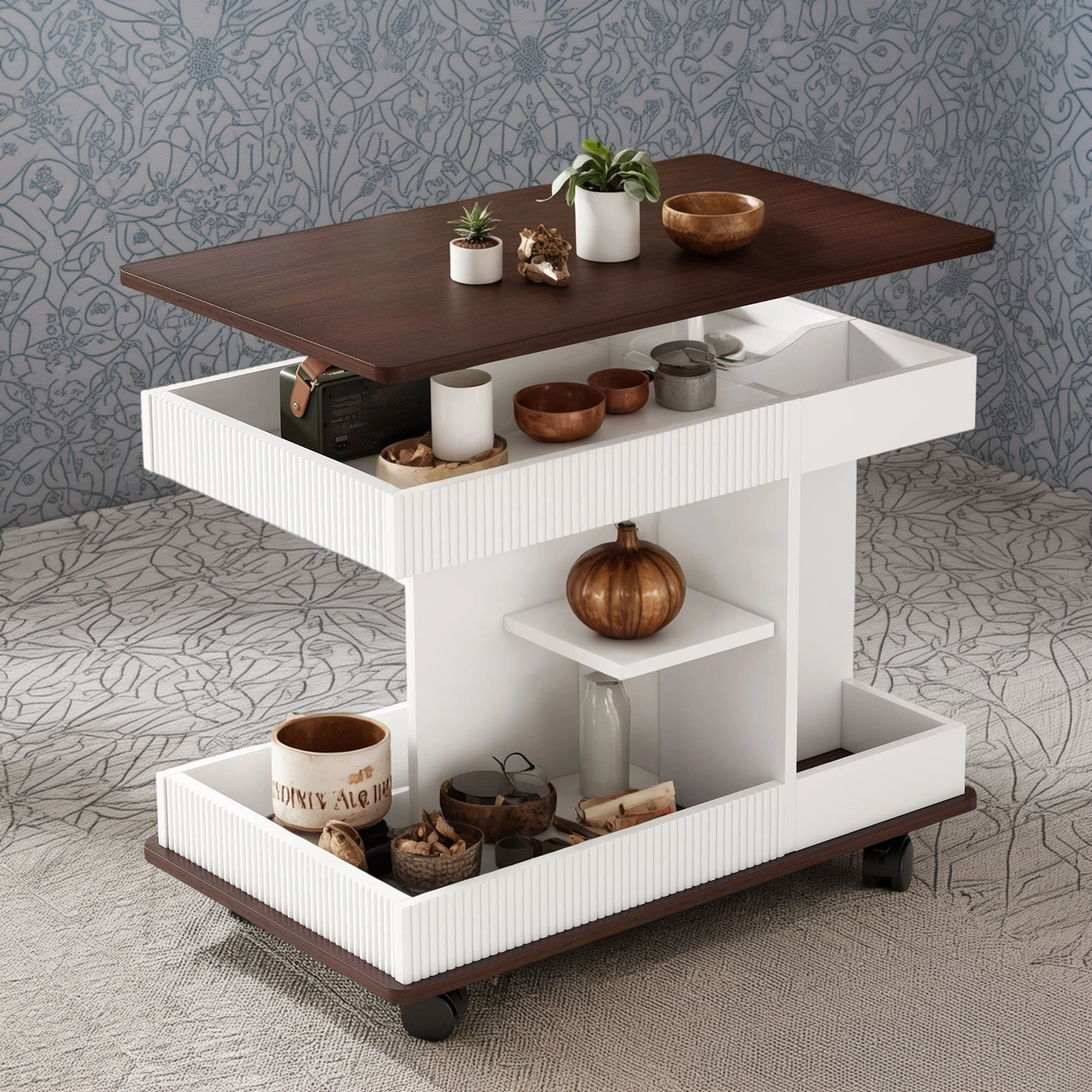 Latitude Run® The Modern Multifunctional Liftable Coffee Table, With A ...