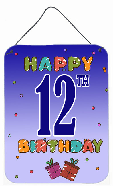 « happy douzième anniversaire », impression sur aluminium suspendue