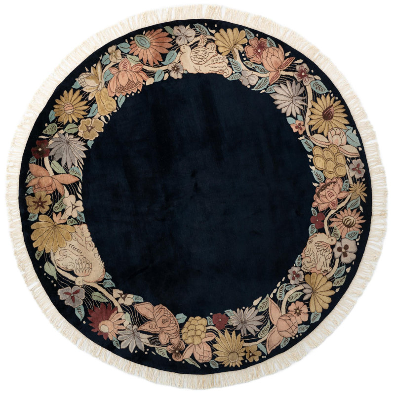 Tapis rond bleu marine Jacoby