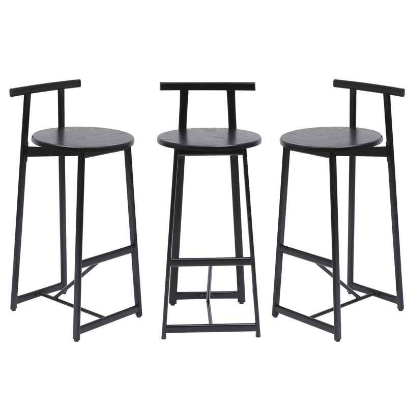 3 de 27 po de style moderne, siège noir, pieds en métal, pratique pour les comptoirs de cuisine de 27 po sur 3, assise et relaxante et tendance