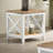 Chares Square Wood End Table With Shelf Brown and White