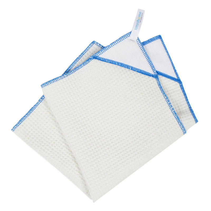 Serviette de cuisine magnétique en microfibre, Blanc / bleu ciel
