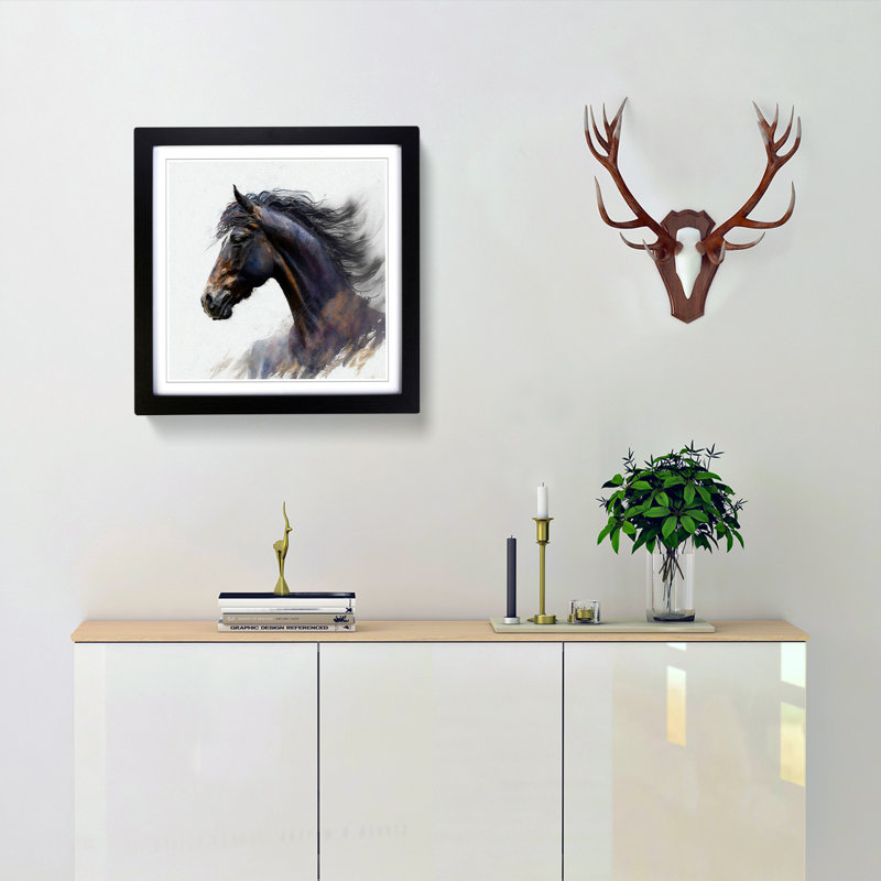 Horse Impressionism No.1 - Framed Print, Black