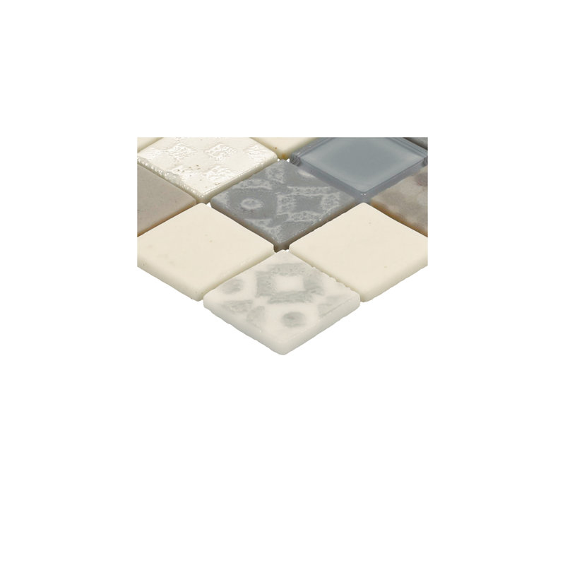 Uptown Glass 1" X 1" Glass Mosaic Tile in Metro Taupe, Metro Taupe