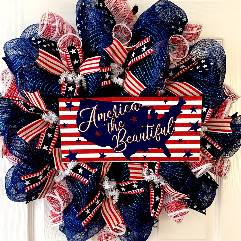 Patriotic Wreath America The Beautiful Stars and Stripes