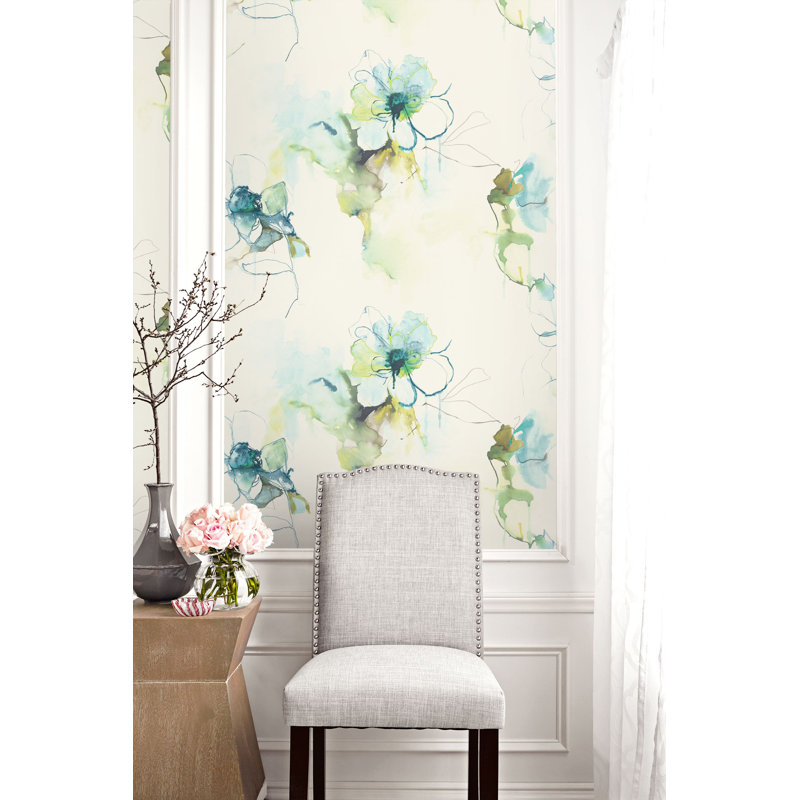 Rouleau de papier peint Hohl L 27 pi x l 27 po, Bleu / Vert