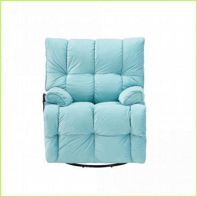 Single Teddy Fabric Sofa with Adjustable Back &amp; Phone Stand – Ideal for Small Living Rooms/Corners | Cyan | Teddy | Solid Wood Frame