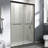 44-48 In. W X 72 In. H Double Sliding Shower Door, Semi-Frameless Bypass Bathroom Sliding Door With 1/4" (6Mm) Tempered Glass For Walk-In Shower,Matte Black-121165830