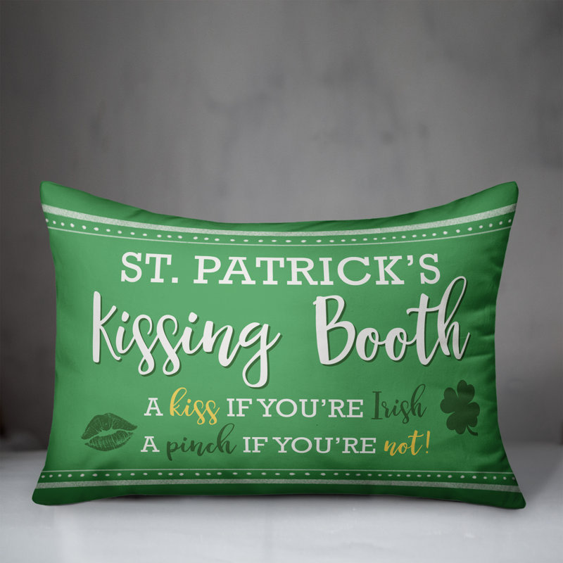  St. Patrick's Day Kissing Booth Rectangular Pillow Cover & Insert