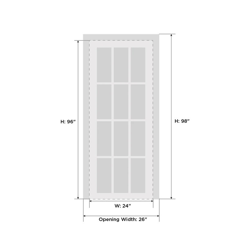 Porte standard en bois massif Planum, Satin blanc, 24 po x 96 po