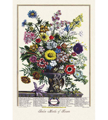 Douze mois de fleurs, impression