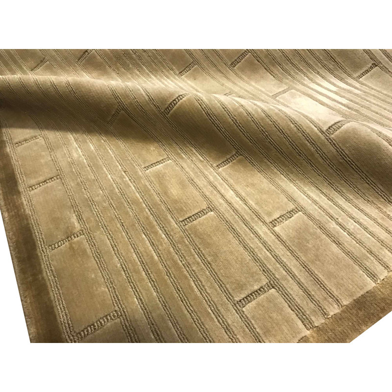 Tapis beige noué à la main de haute qualité