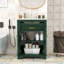 Meuble-lavabo élégant avec lavabo en céramique, tiroir basculant, portes à fermeture en douceur et tablette réglable-1660117496