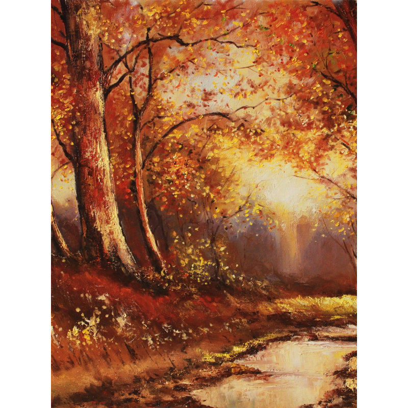 Alluring Evening Forest Landscape | Oil On Canvas | Wall Décor