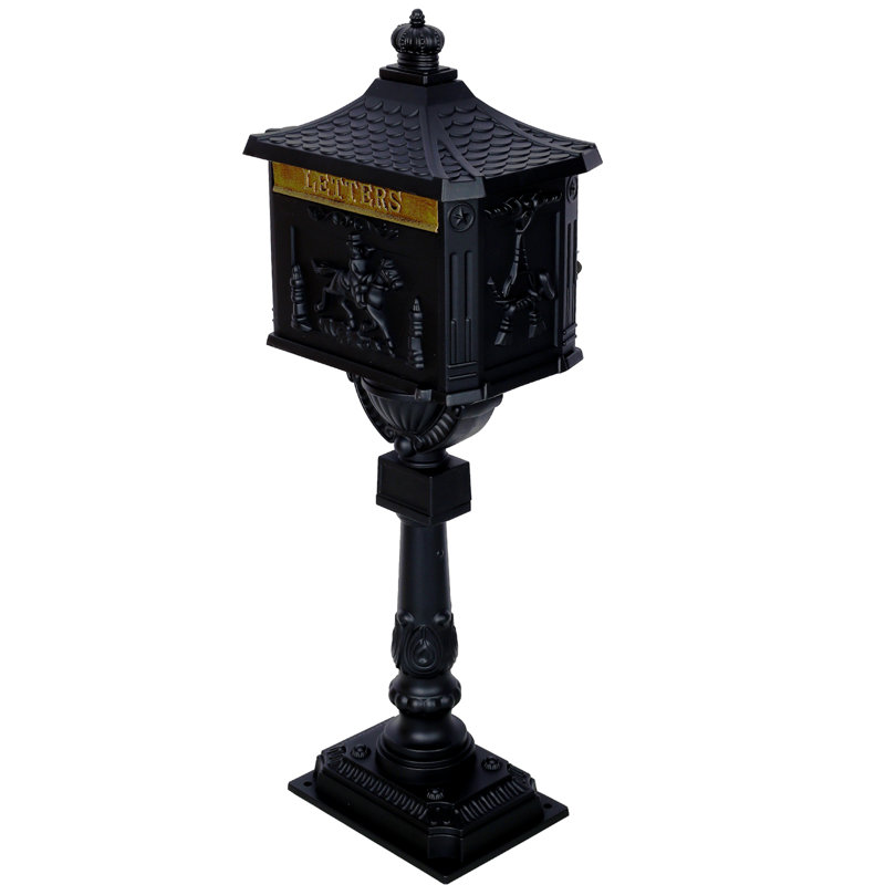 Aluminum Post Mounted Post box, Black