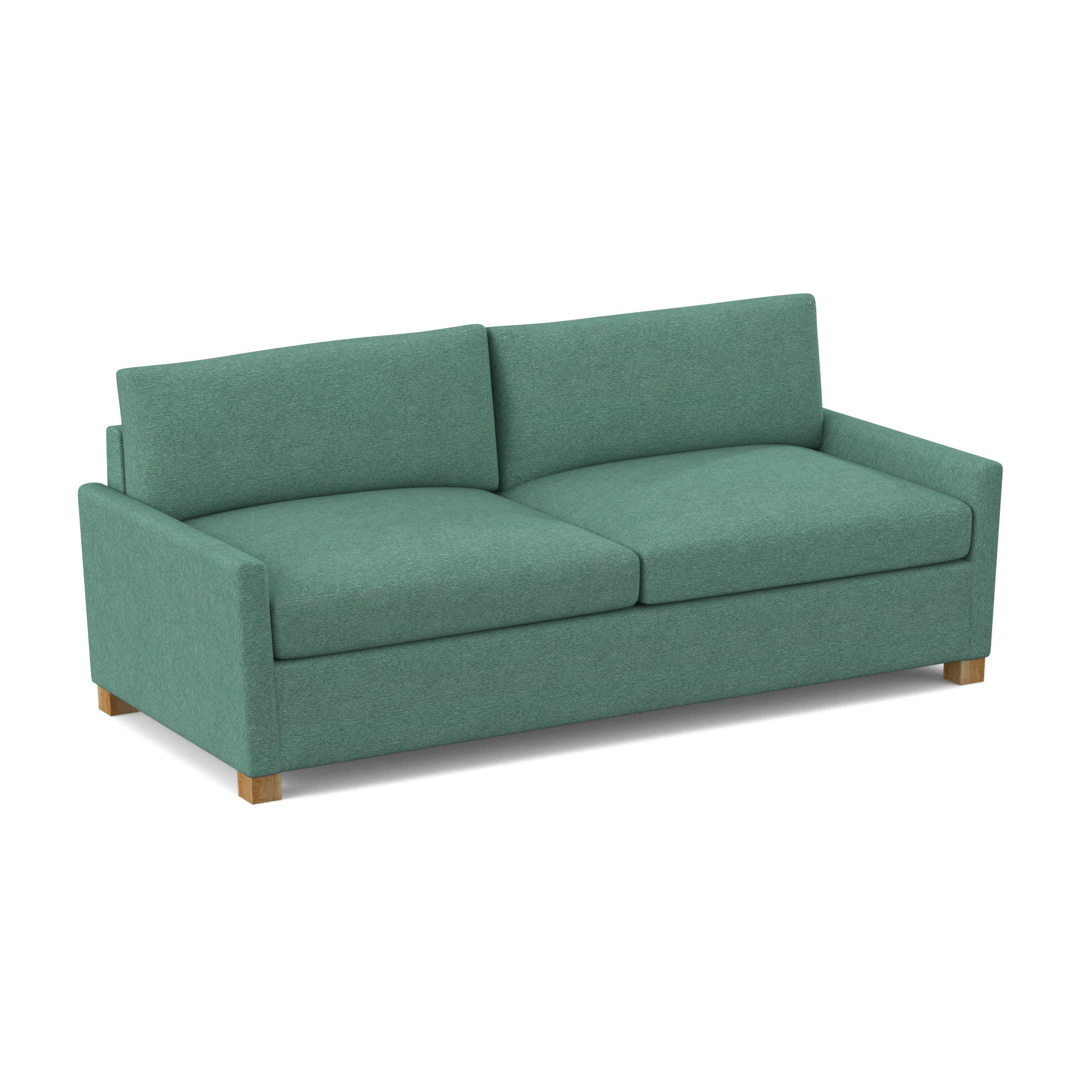 Louisa 87" Square Arm Sofa Bed with Reversible Cushions with USB, Antic Lagoon Performance Twill