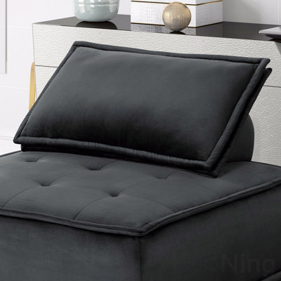Fauteuil d'appoint 40 po en velours noir