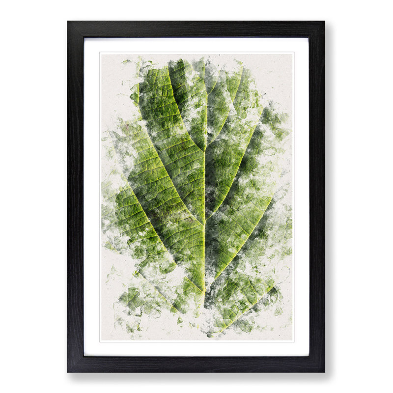 Leaf Pathways - Picture Frame Painting Print, Black Framed, 63cm H x 45cm W x 2cm D