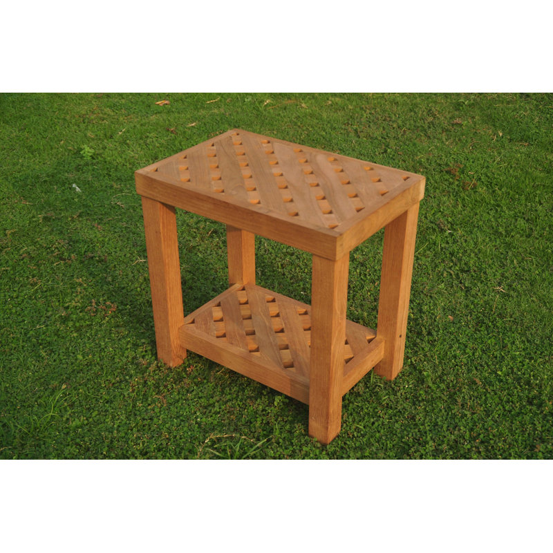 Macaluso Outdoor Square Teak Side Table, 18" H x 12" L x 18" W