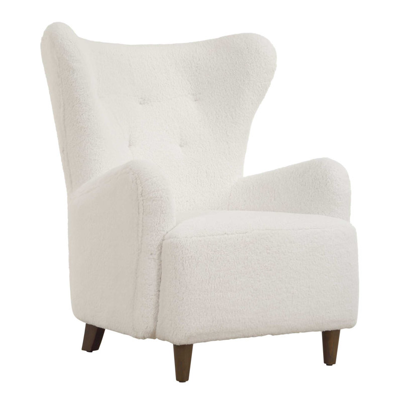 Uttermost Ingel White Wingback Armchair