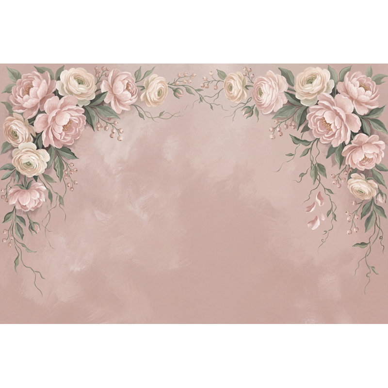 Adhésif mural pivoines à motif floral, 160 po x 108 po, Peler et coller