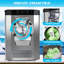 Machine à crème glacée 2000 W, trémie en acier inoxydable de 6 L, sortie 18 à 24 L / H, écran tactile ACL, nettoyage automatique