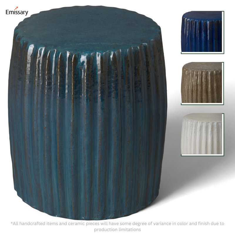 Vitaly Garden Stool, Turquoise