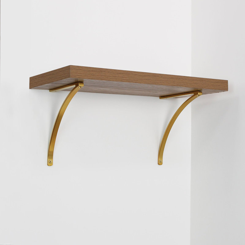 Lumi Home Furnishings Shelf Brackets Brass 2-Pack, Gold