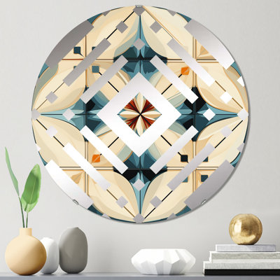 Carrelage marocain antique beige et bleu - Miroir décoratif diamant