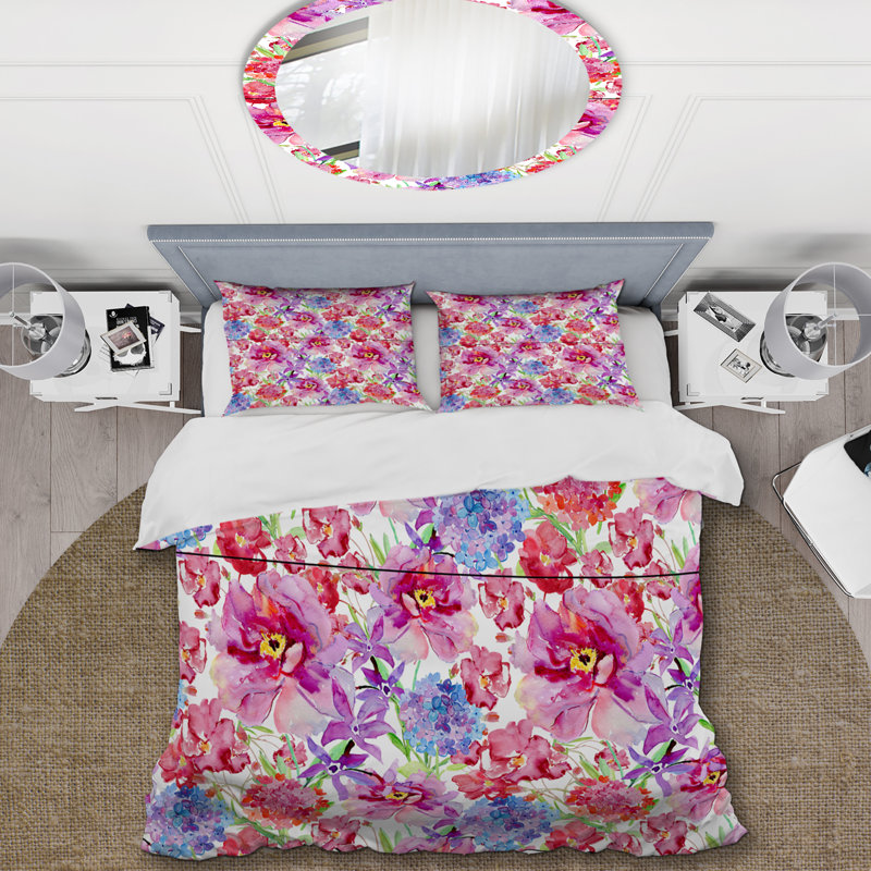 Multicolore fleurs numériques - ensemble de housse de couette Cabin & Lodge