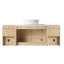 Meuble-lavabo mural 54 po avec lavabo en céramique et tablettes de rangement