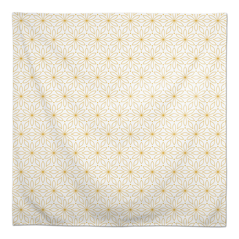 Square Geometric Polyester Tablecloth, Yellow, 102" L x 58" W
