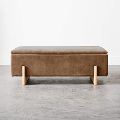 Repose-pieds avec rangement en similicuir Fashion