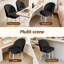 Chaise de coiffeuse pivotante à 360° sans roulettes, sans accoudoirs, en similicuir ergonomique avec pieds en métal, noire.-1166554944