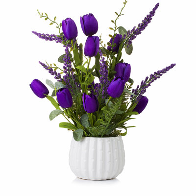 Silk Lavender Arrangement in Pot
