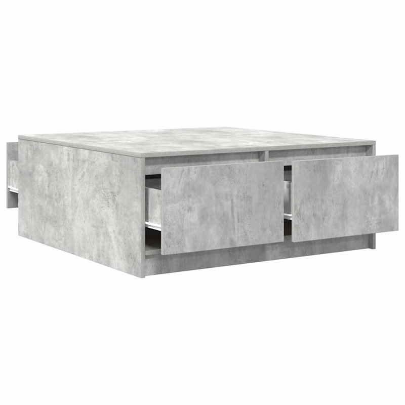 Coffee Table with Storage, 40" H x 100" L x 100" W, Concrete Grey