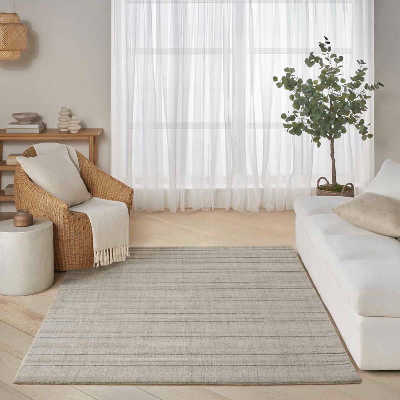DKNY Pure Multi Weave Grey Contemporary Indoor Rug, Rectangle 7'9" x 9'9"