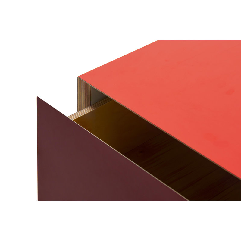 Bloc Coffee Table, Clay/White, Bright Red, 11" H  x 33" L x 33" W