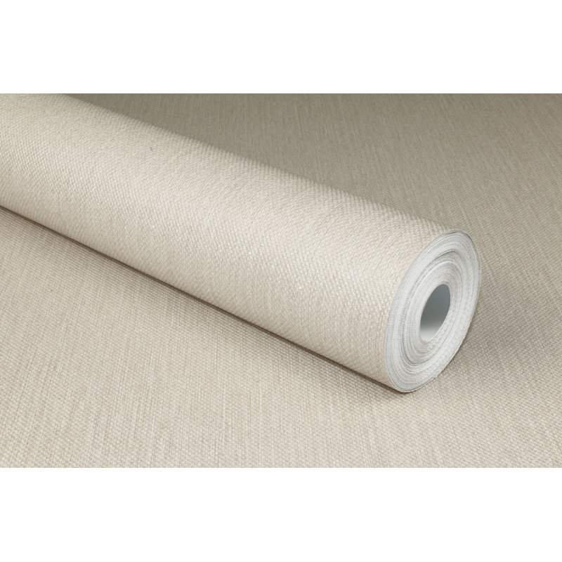Rouleau de papier peint texturé en relief 27 pi x 27 po Viraj, Blanc cassé