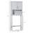 Modern Over The Toilet Storage Cabinet, Double Door Bathroom Organizer With Inner Adjustable Shelf And Open Shelf, Grey