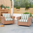 Chaise de patio pivotante en rotin 2 pièces avec coussins 2 pièces