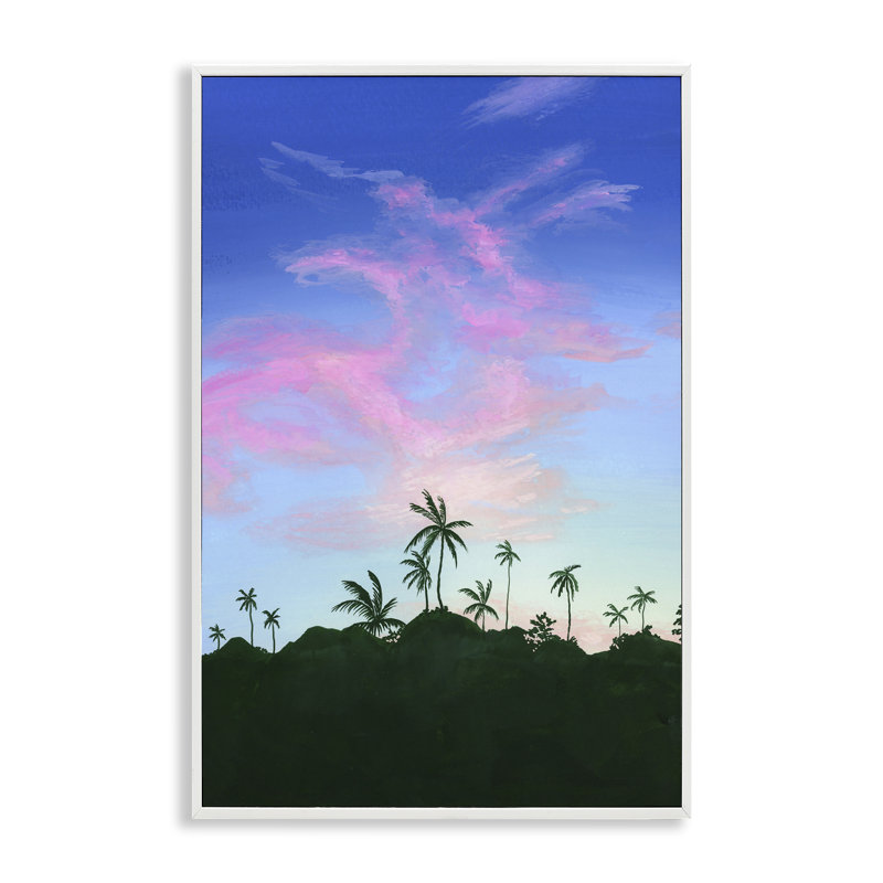 Giclée encadrée, dessin par Courtney Haley, H 24 po x l 16 po, Estampe numérique encadrée blanc bord de mer