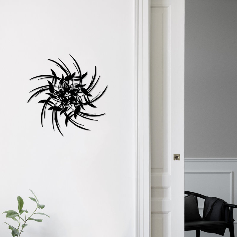 Elegant Decorative Metal Wall Accessory, Black, 27.2 x 27.6 inches | 100% Metal Construction, Thickness: 0.06 inches | Easy Wall Mounting for Home Decor | Stylish and Durable Design for Modern Spaces